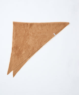 Fur cashmere triangle scarf