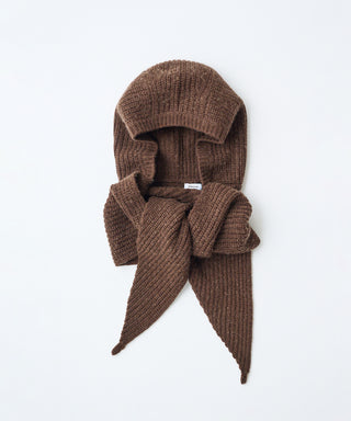 Wool cashmere hoodie scarf