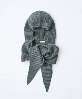 Wool cashmere hoodie scarf