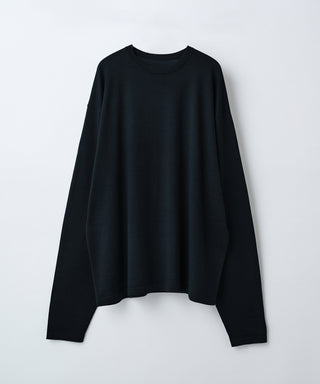 Wool cashmere long-sleeve knit tee