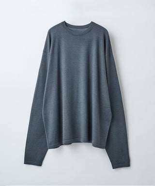 Wool cashmere long-sleeve knit tee