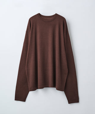 Wool cashmere long-sleeve knit tee