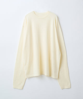 Wool cashmere long-sleeve knit tee