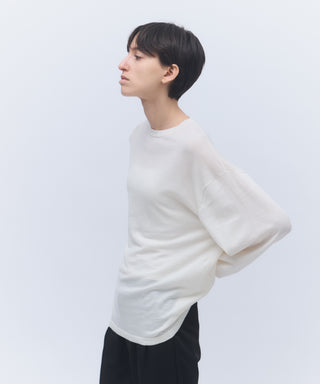 Wool cashmere long-sleeve knit tee