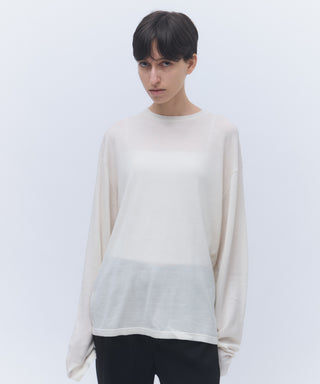 Wool cashmere long-sleeve knit tee