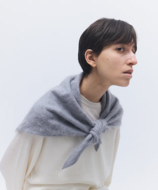 Fur cashmere triangle scarf