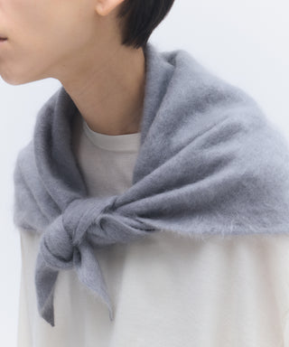 Fur cashmere triangle scarf