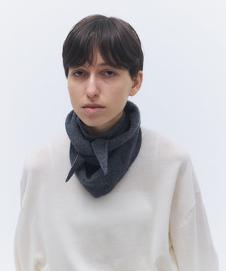 Wool cashmere fluffy triangle scarf