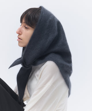 Fur cashmere triangle scarf