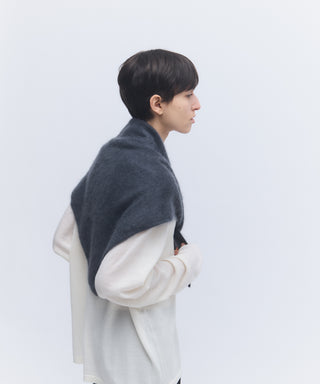 Fur cashmere triangle scarf