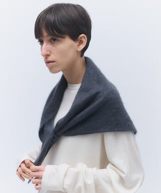 Fur cashmere triangle scarf