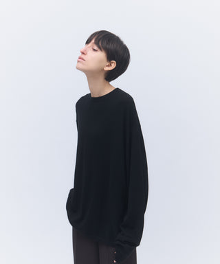 Wool cashmere long-sleeve knit tee