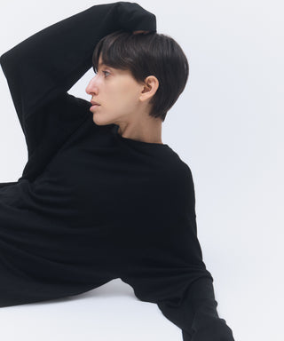 Wool cashmere long-sleeve knit tee