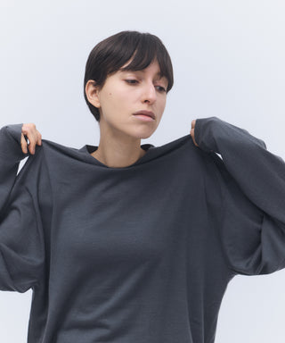 Wool cashmere long-sleeve knit tee