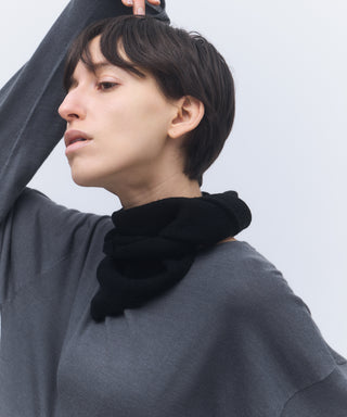 Wool cashmere fluffy triangle scarf