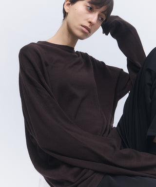 Wool cashmere long-sleeve knit tee
