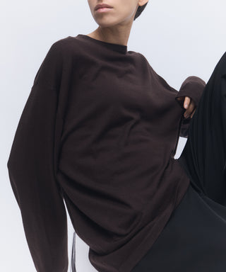 Wool cashmere long-sleeve knit tee