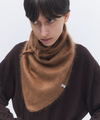 Fur cashmere triangle scarf