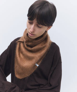 Fur cashmere triangle scarf