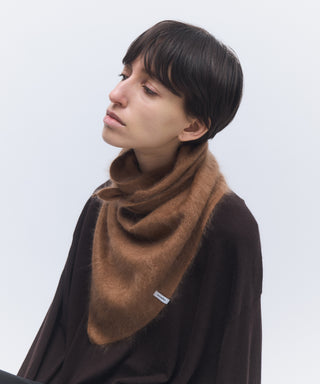 Fur cashmere triangle scarf
