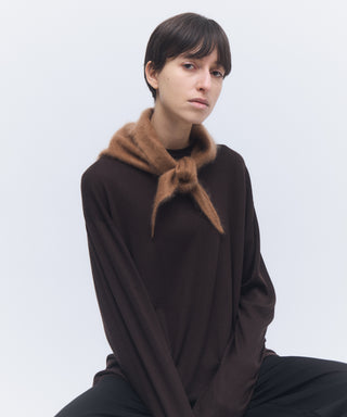 Fur cashmere triangle scarf mini
