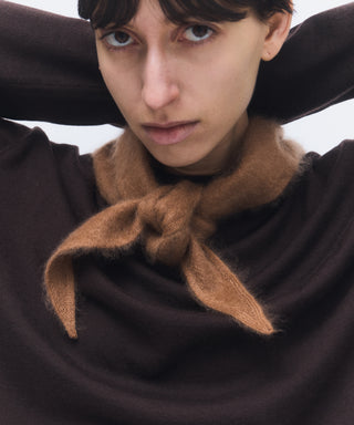 Fur cashmere triangle scarf mini