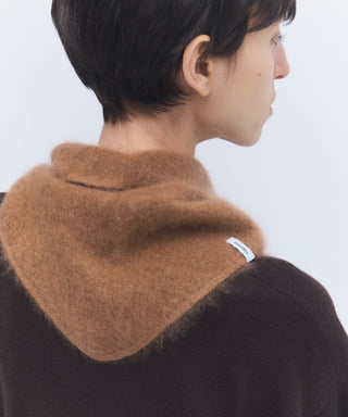 Fur cashmere triangle scarf mini