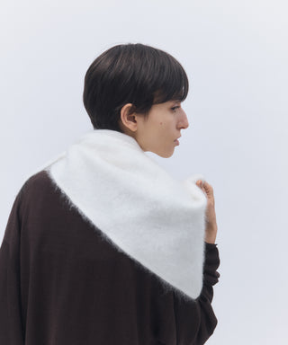 Fur cashmere triangle scarf