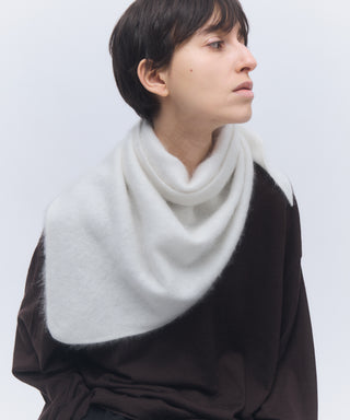 Fur cashmere triangle scarf