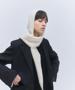 Wool cashmere hoodie scarf