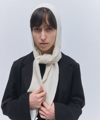 Wool cashmere hoodie scarf
