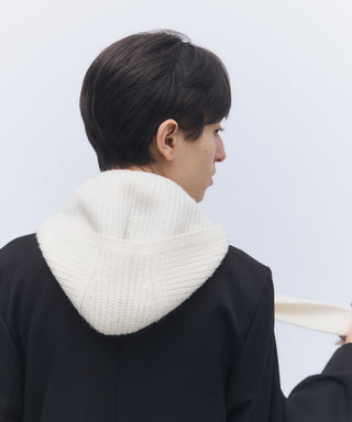 Wool cashmere hoodie scarf
