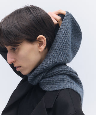 Wool cashmere hoodie scarf