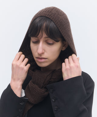 Wool cashmere hoodie scarf