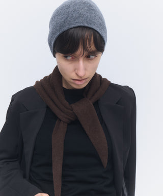 Wool cashmere fluffy triangle scarf