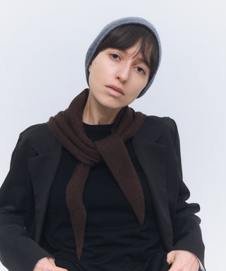Wool cashmere fluffy triangle scarf