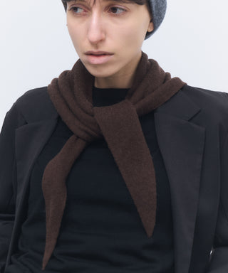 Wool cashmere fluffy triangle scarf