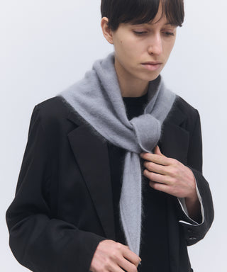 Fur cashmere triangle scarf mini