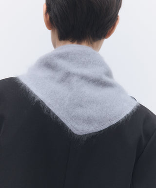 Fur cashmere triangle scarf mini