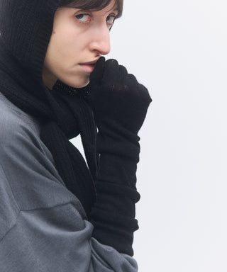 Wool cashmere hoodie scarf