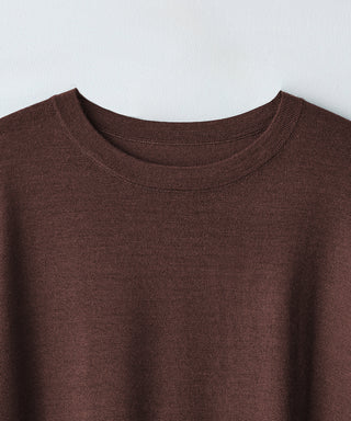 Wool cashmere long-sleeve knit tee