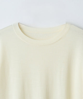 Wool cashmere long-sleeve knit tee