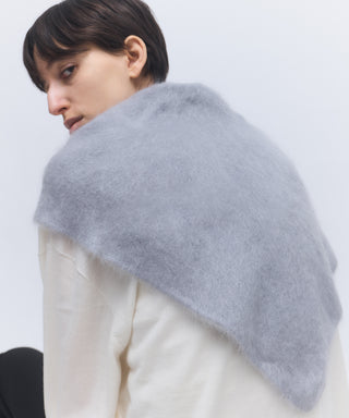 Fur cashmere triangle scarf