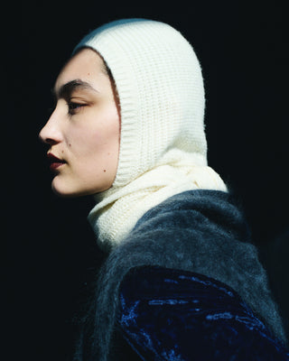 Wool cashmere hoodie scarf
