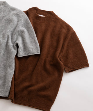 Sheer cashmere short sleeve