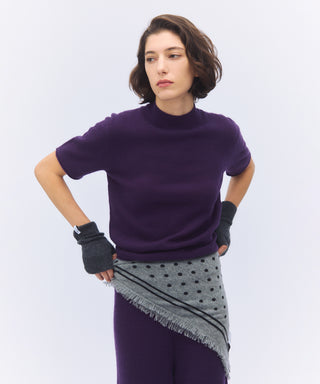 Sheer cashmere short sleeve