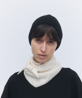 Wool cashmere fluffy triangle scarf